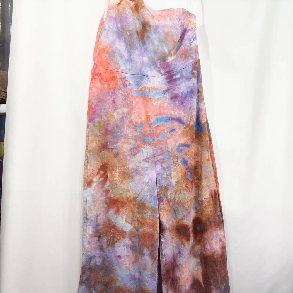 Princess Polly Size 0 Jumpsuit Handmade Tie Dye One Shoulder Wide Leg 988‎
